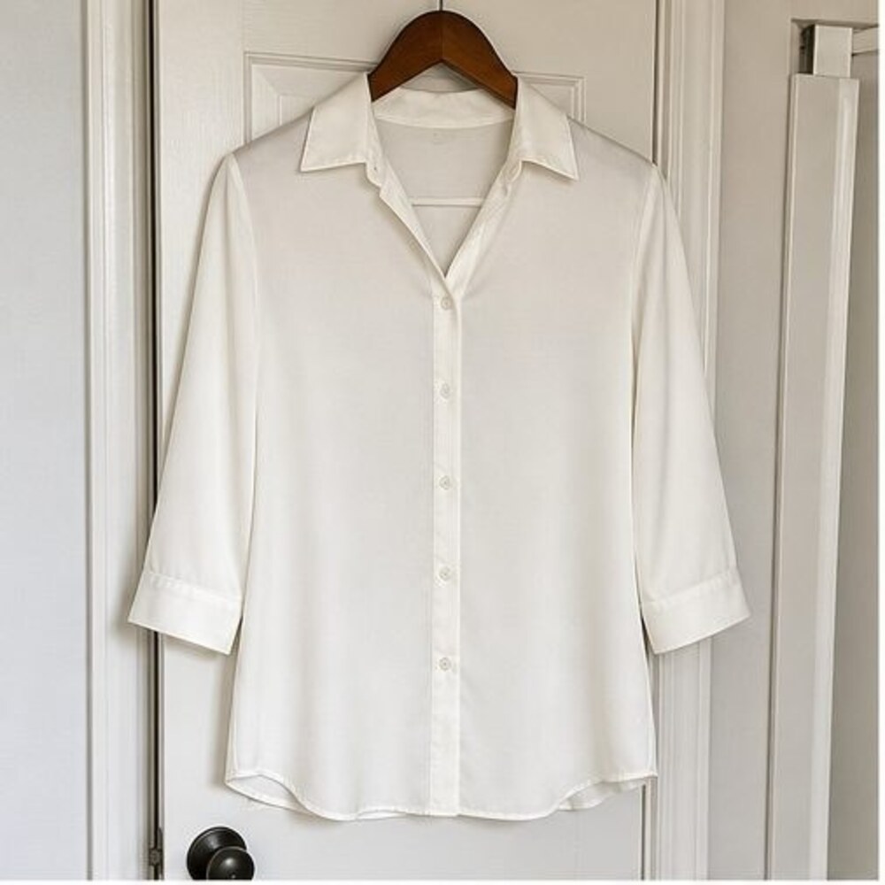 Ivory Tie Neck Blouse